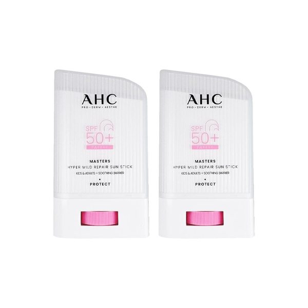 [2025 최신상] AHC 핑크 선스틱 22g 2개 마스터즈 하이퍼 마일드 리페어