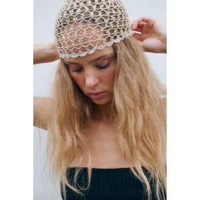ZARA 자라 우먼 크로셰 비디드 SKULLCAP 에크루 3920235712 3920235 1438926