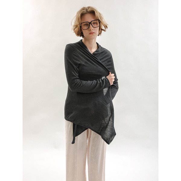 MJ_Open front cardigan_CHARCOAL