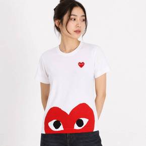COMME DES GARCONS 하프 하트 여성 반팔티셔츠 AZ T033 051 1 1761284 AZT0330511