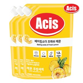 아키스 베이킹소다 레몬 주방세제 리필 1200ml x3개