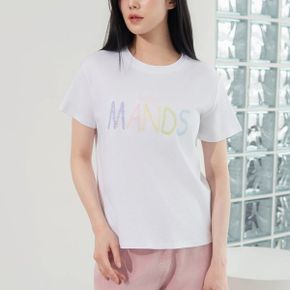 MANDS 레터링 스팽글 반팔 티셔츠_P427312155