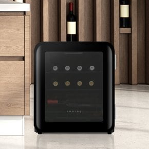 레트로 와인냉장고 WC-15 블랙 와인셀러 미니 소형 업소용 저장고 투명
