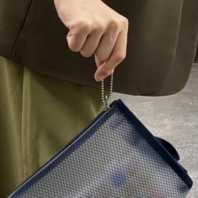 비즈키링볼체인군번줄은색12cm10P