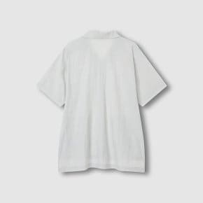 여 크링클 배색 스티치 반팔 셔츠 J1162035440BA