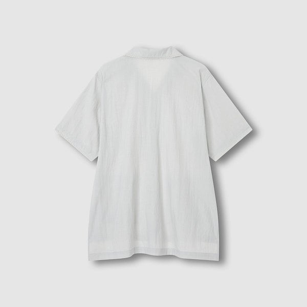 여 크링클 배색 스티치 반팔 셔츠 J1162035440BA