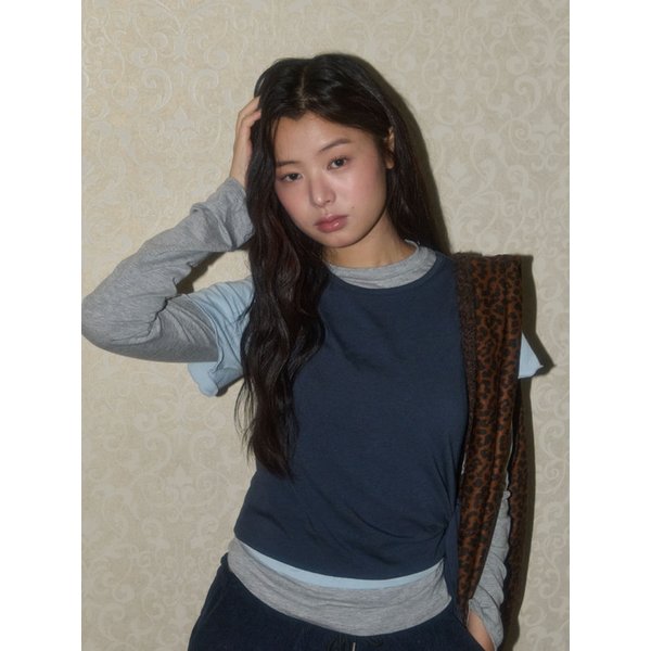 THREE-PIECE LAYERED TOP_NAVY