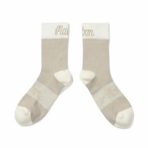 양말 LQS M4143PSC03BEI 칼라 블록 삭스 BEIGE