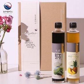 다시마 만능간장 파인애플식초 300ml 2병 선물세트  농부플러스