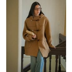 Classic half duffle wool coat_Camel Brown