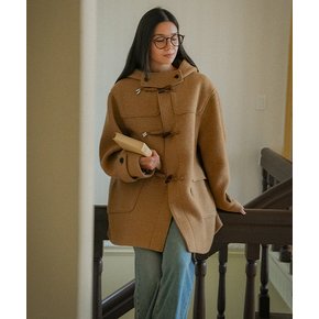 Classic half duffle wool coat_Camel Brown