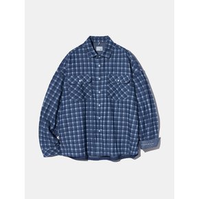 Washed Denim Laser Check Shirt S163
