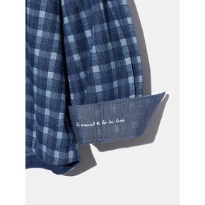 Washed Denim Laser Check Shirt S163