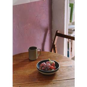 하사미포슬레인 26PF HPB047 - Deep Round Bowl, 185mm, Black