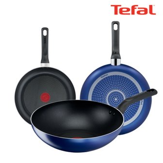  [BIZ][TeFal] 테팔 팬&냄비 PTFE 미드나잇 블루 3종세트 (프라이팬 20cm + 26cm + 볶음팬 28cm)