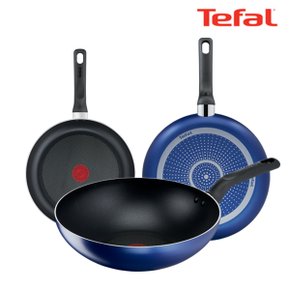 [BIZ][TeFal] 테팔 팬&냄비 PTFE 미드나잇 블루 3종세트 (프라이팬 20cm + 26cm + 볶음팬 28cm)