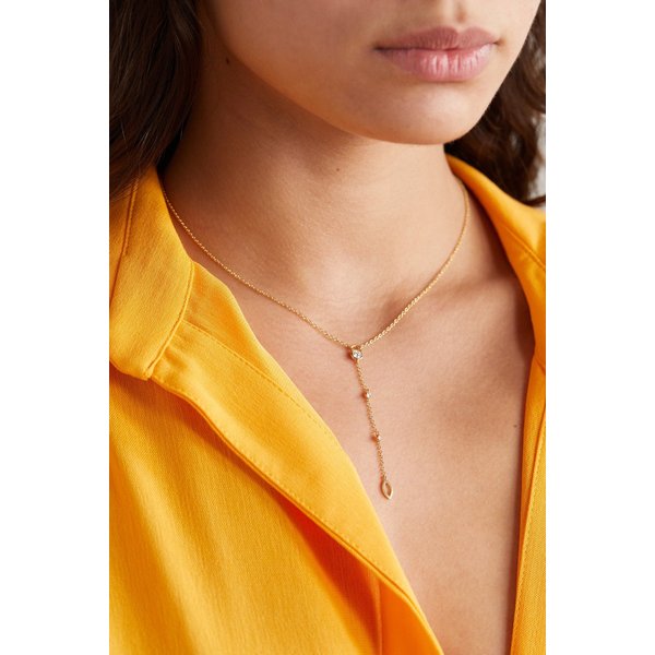 쿠르베 Co Tie 18캐럿 골드 실험실 재배 다이아몬드 목걸이 42247633208883010