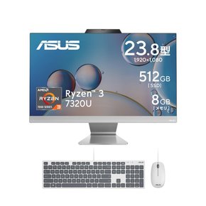 ASUS PC 23.8 Ryzen 3 7320U 8GB SSD512GB WPS Office Windows11 DVD M3402WFAK-R37320ECWPS