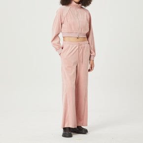 여성 파이핑 디테일 벨로아 밴딩 팬츠 PINK