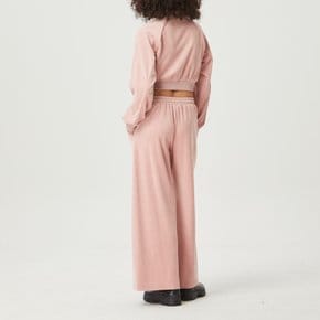 여성 파이핑 디테일 벨로아 밴딩 팬츠 PINK