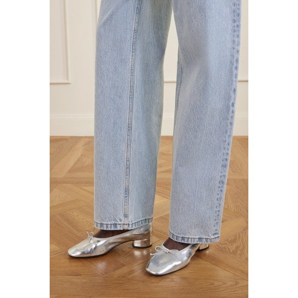 에이디 온다 보우 디테일 크링클 메탈릭 가죽 펌프스 46376663163070386