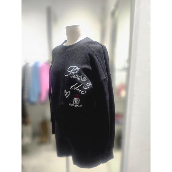 [여주점] 리본장식 자수포인트 스웻티셔츠EQ3OTL53