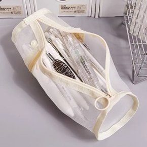 메쉬 스탠드 필통 원통형 대용량 펜케이스 필기구 수납 정리 파우치