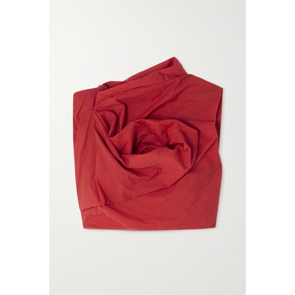 크롭 드레이프 코튼 혼방 포플린 탑 레드 1647597314127017