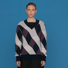 Jade argyle knit_VIOLET