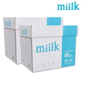 사무용 밀크 복사용지 A4 80g 2박스/5000매