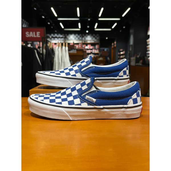 [시흥점] 남녀공용 스니커즈 클래식 체커보드 슬립온 (블루)(VN000DAH7WM)