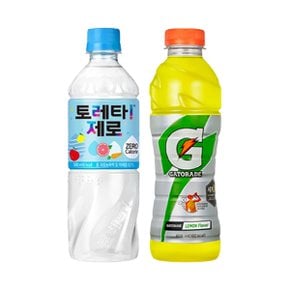 [한번에먹자] 토레타 제로 500ml 10페트 + 게토레이 레몬 600ml 10페트, 총 20페트