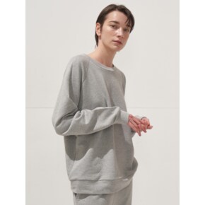 LOOSE FIT SET-UP - TOP_MELANGE GREY