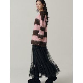 [인플루언서 세영 wh/] Sha Bottom Frill Long Skirt_Black