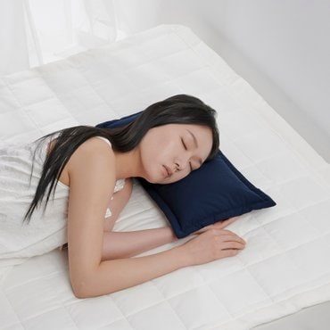 JAJU 고밀도 순면 사각 편백베개_46x23cm_네이비