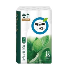 휴지 화장지 프리미엄 순수 생필품 깨끗한나라 3겹 30롤 25m