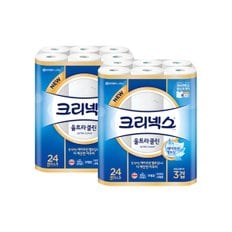 크리넥스 3겹 울트라클린 두루마리 화장지 25M x 24롤 x 2팩