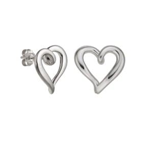 SILVER 화이트 하트 귀걸이 S-SILE018W