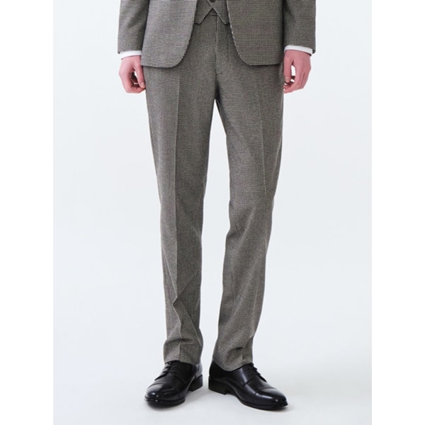 클래식핏 하운드투스 체크 수트팬츠 (베이지)