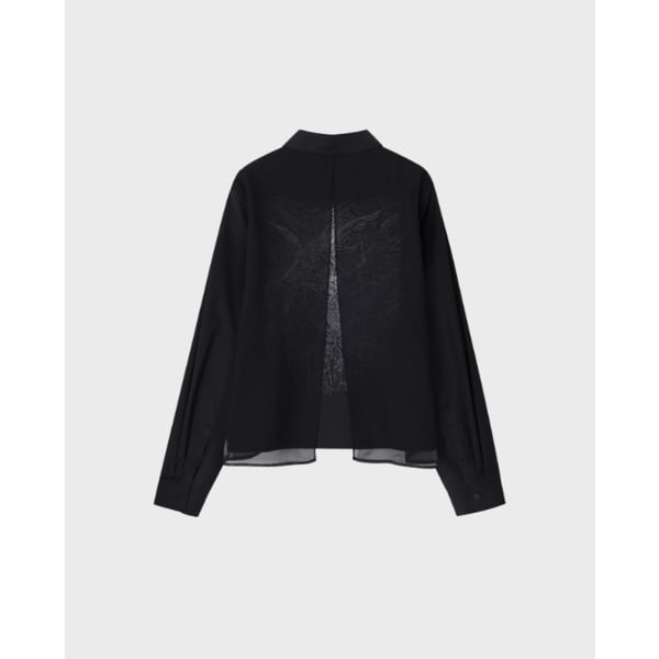 [파주점] [송지오우먼] 베일드 엠브로이드 셔츠 블랙 WI2SH902BK