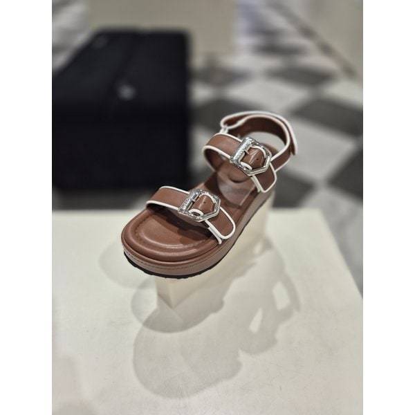 [여주점] Line Buckle Strap Sandal(brown)_DG2AM25047BRN