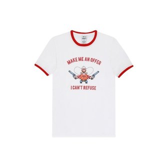 와일드동키 라프리마 와일드동키 T-OFFER WHITE/RED 공용 반팔티