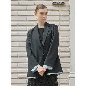 배색 패치 투버튼 재킷_VB3JK10