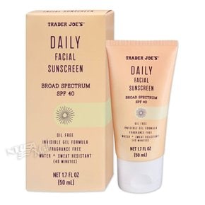 트레이더조 데일리 페이셜 선스크린 선크림 SPF40 50ml TRADER JOE`S DAILY FACIAL SUNSCREEN