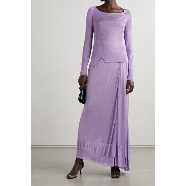 Girela Open-knit Lurex Maxi Skirt 라일락 33258524072688630