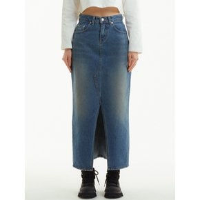 데님 롱 스커트 블루_DENIM LONG SKIRT BLUE