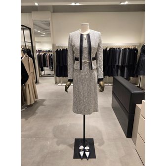 지고트 [파주점] 세트 논칼라 오픈 자켓 + 하트넥 벨티드 원피스 JR1A0JK041,JR1A0OP041