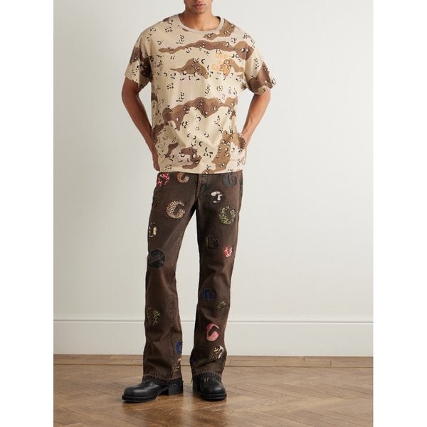 로고 프린트 카모플라주 코튼 저지 티셔츠 46376663162936134