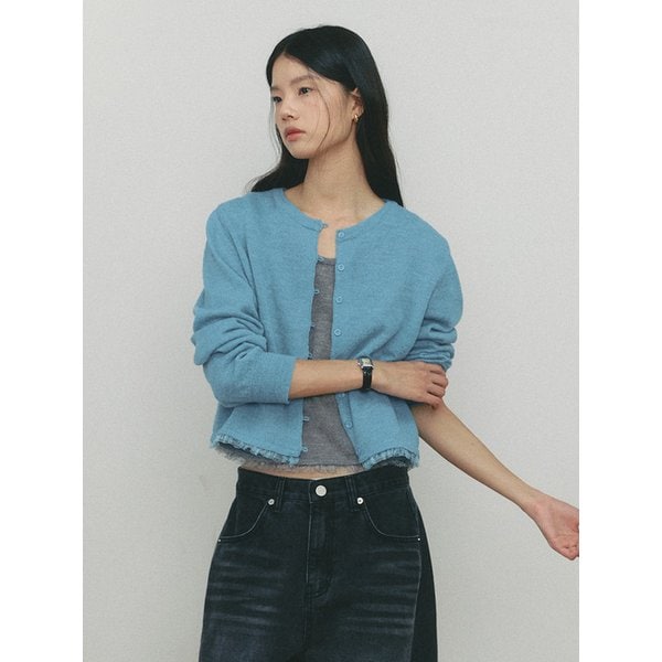 FRILLY WOOL CARDIGAN(BL)