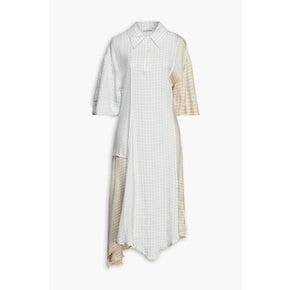 Paneled gingham twill midi dress 블루 1647597290372297